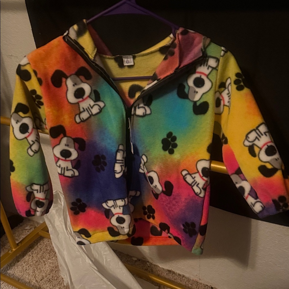 Rainbow Dog Print Kids Sweater